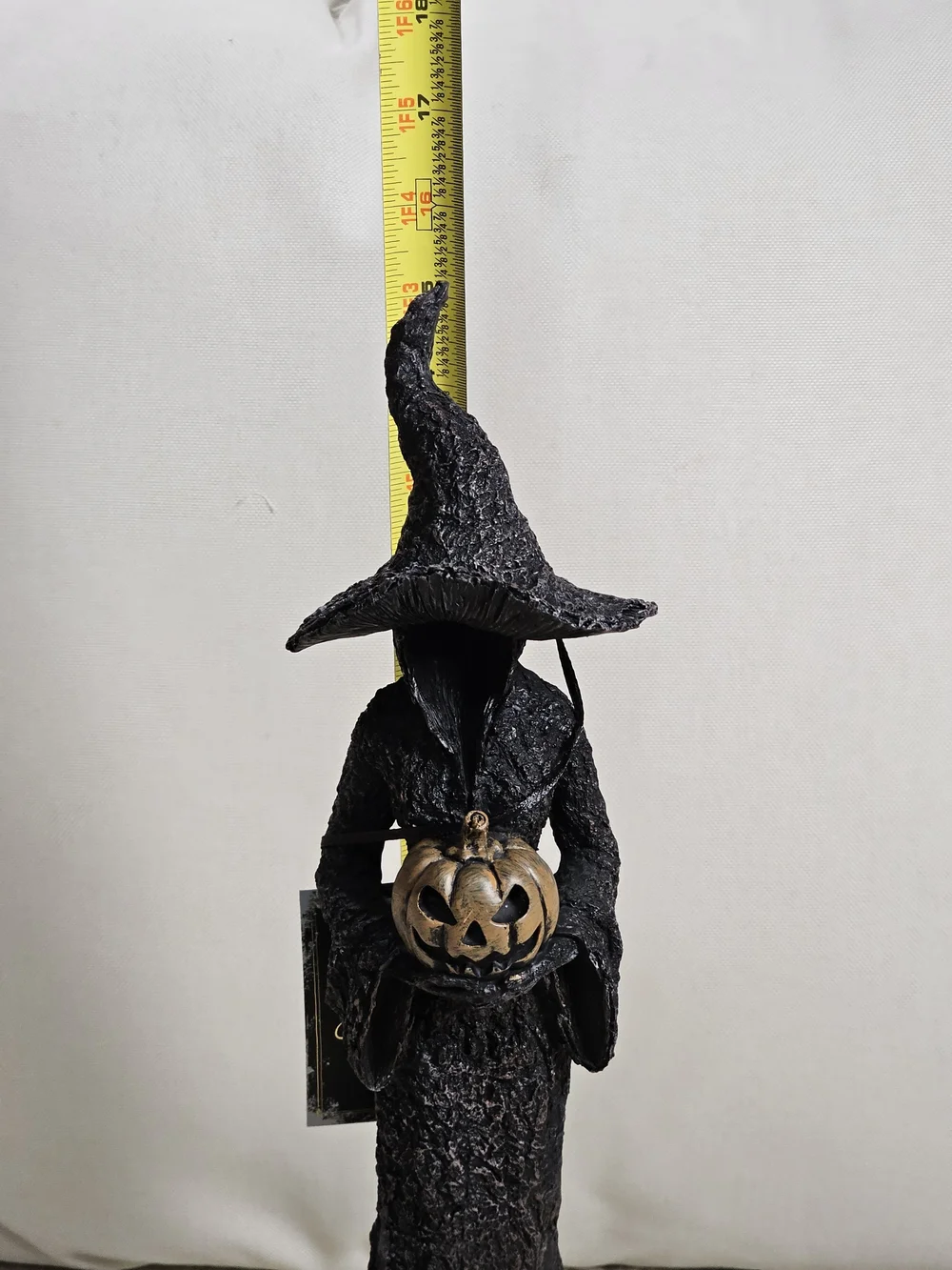 Halloween Mossy Tree Witch Holding a Pumpkin Light Up Figurine Decor 15